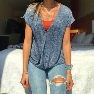 🔴SOLD🔴Rachel Roy Crossover Heather Navy Blouse